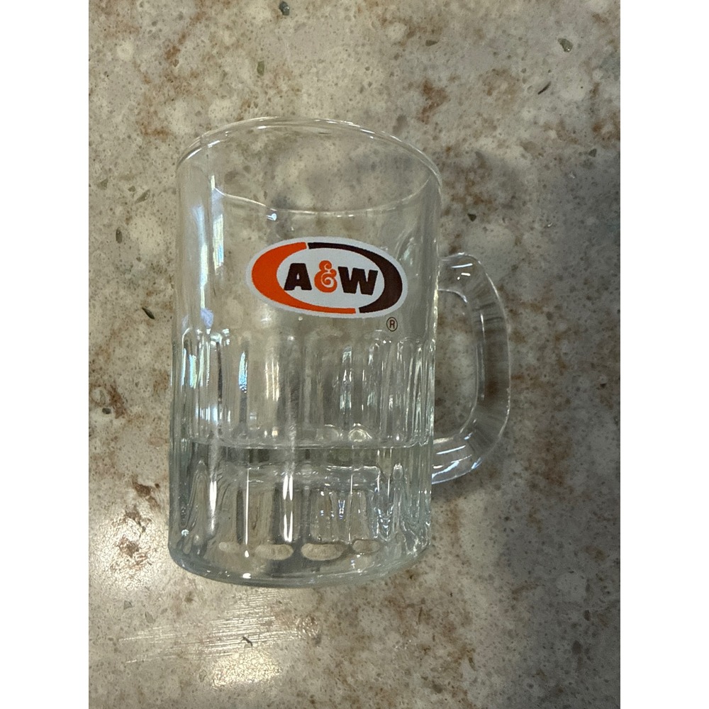 A&W Root Beer Mini Glass Mug 3 Inch Collectible Soda Memorabilia Shot Glass